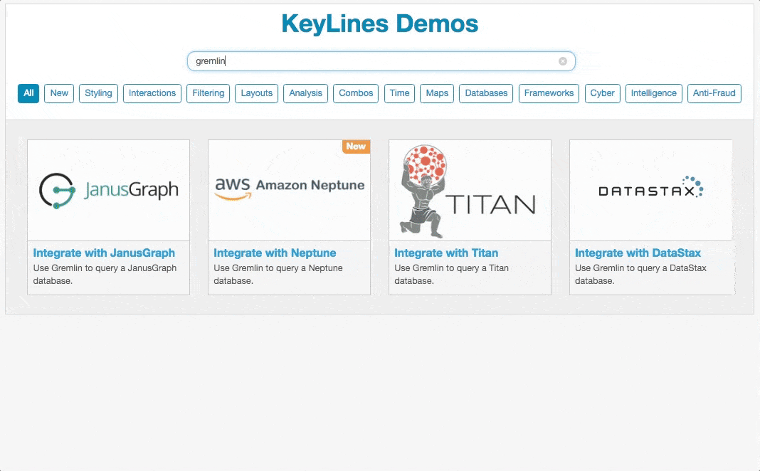 screen shot of demo search bar illustrating word matching