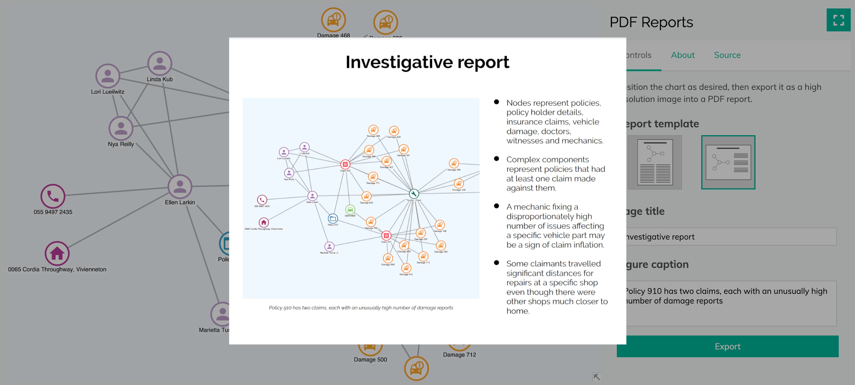 Image showing a sample PDF exported from a chart