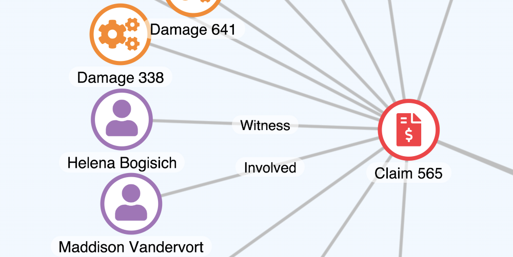 Image of a network of nodes investigating insurance fraud