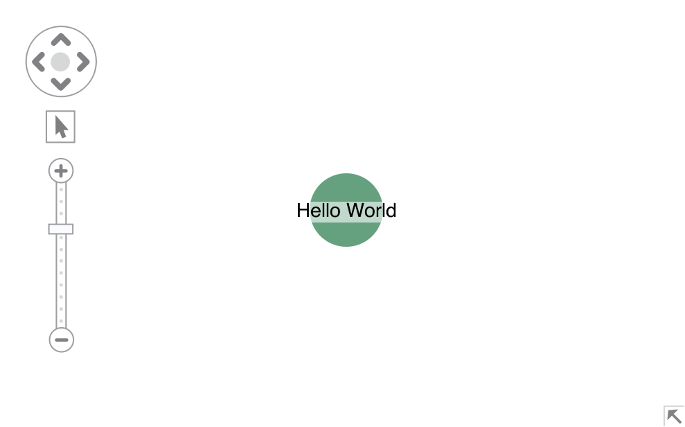 A single green node with Hello World label