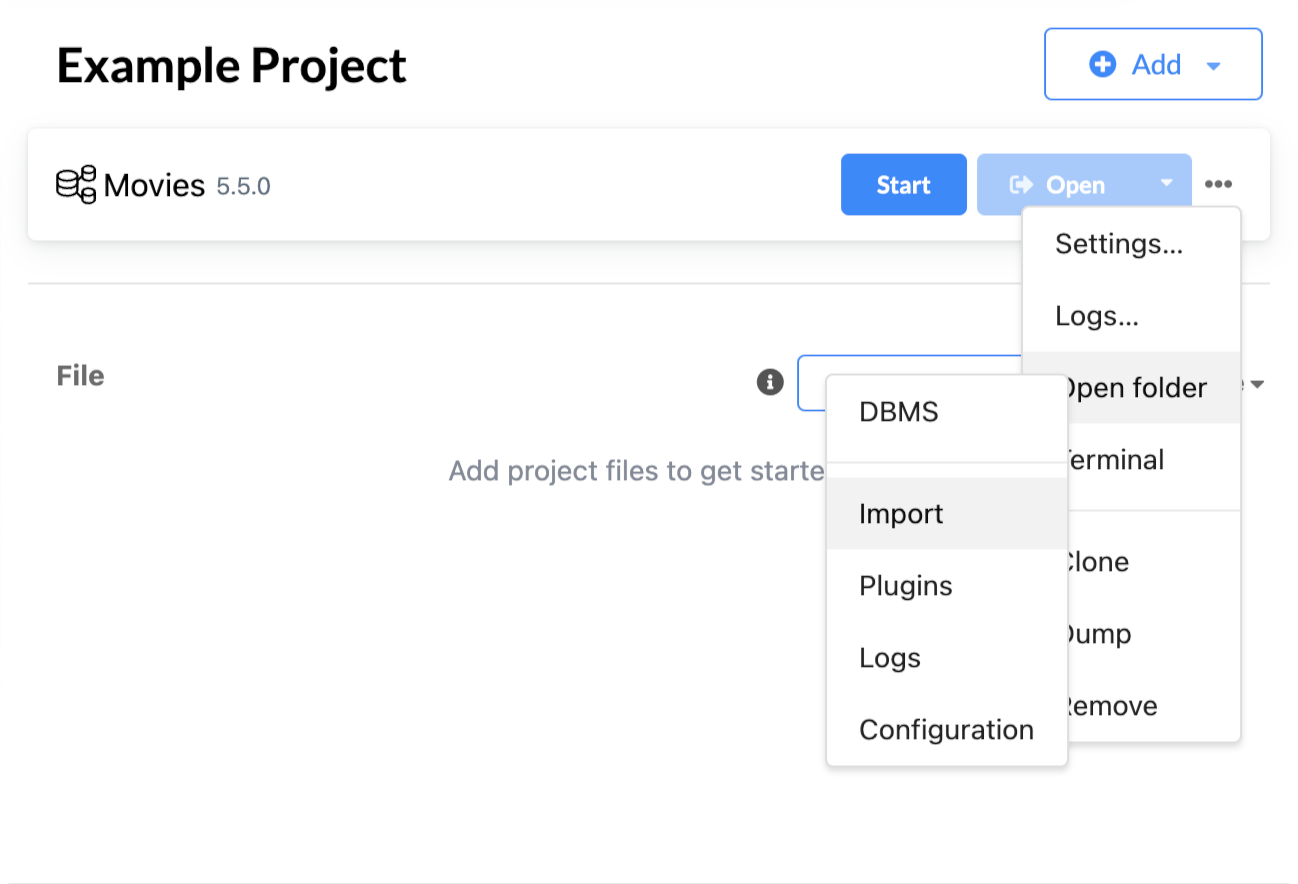 Path to import in the created database